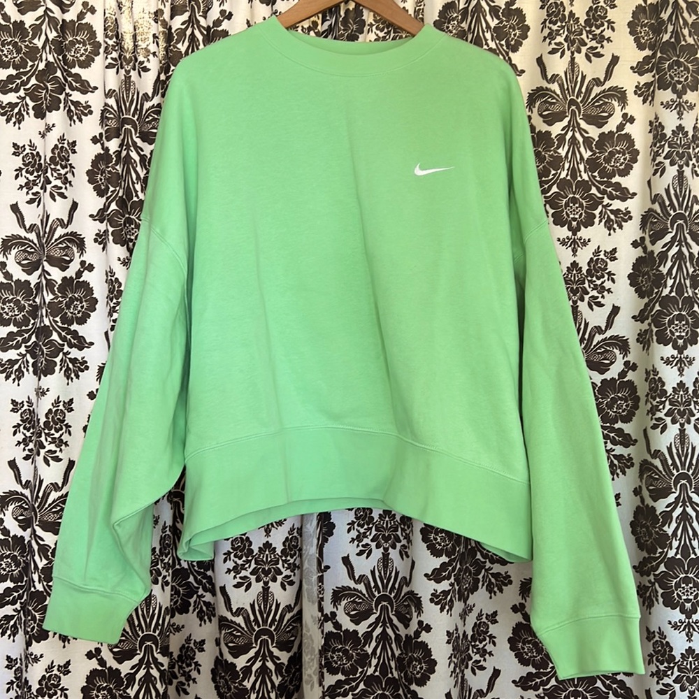 Nike lime green Women's Sportswear Fleece Crew Sweatshirt
